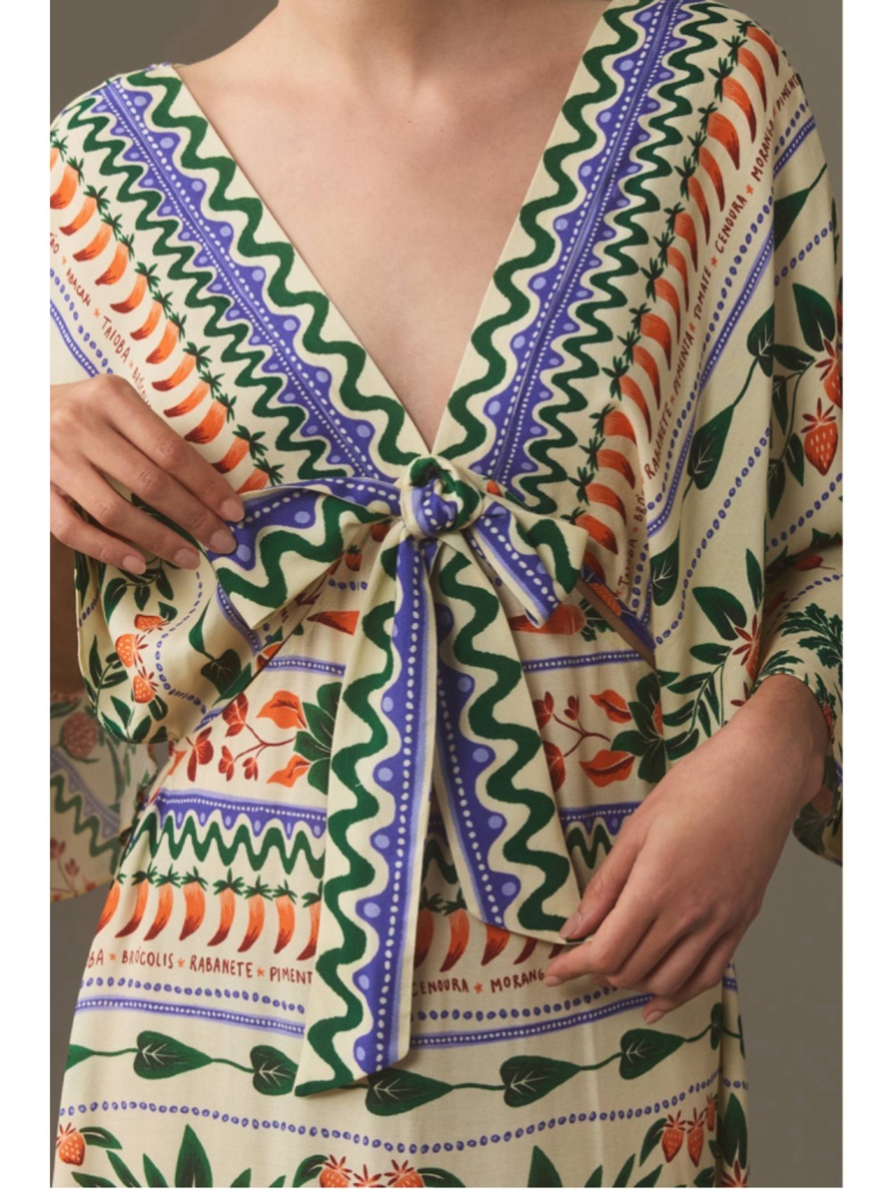Farm Rio V-Neck Kaftan Maxi Dress Size S NWT - Picture 4 of 11